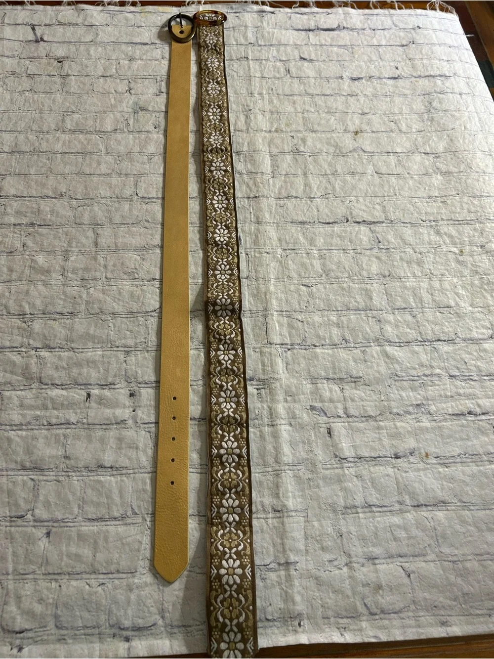 FRESH PRODUCE 100% COTTON BOHO BELT & VTG CANDIES METALLIC GOLD BELT